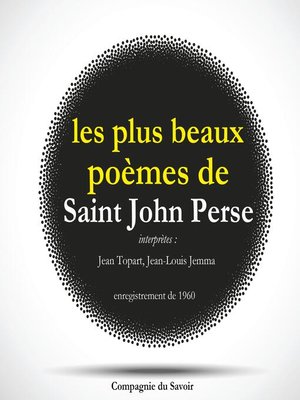 cover image of Les plus beaux poèmes de Saint John Perse